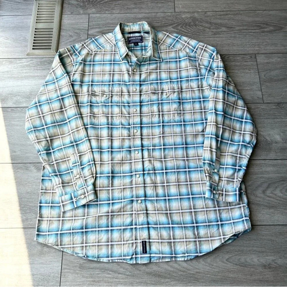 Panhandle Rough Stock Pure Cotton  Button Down Plaid Western Shirt - Picture 3 of 15